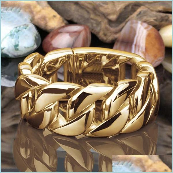 

band rings fashion sier gold contrast color chain ring hip hop women men band rings jewelry will and sandy gift drop delivery dhaym, Silver