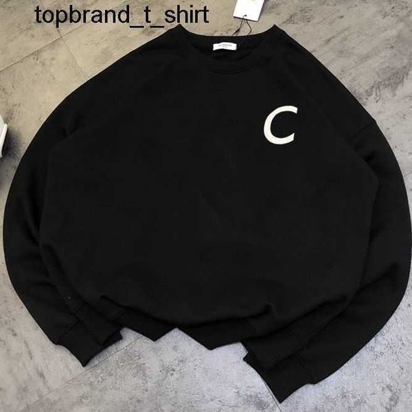 

men's hoodies designer sweatshirts autumn new ce paris theme printed round neck loose sweater men women hoodie, Black
