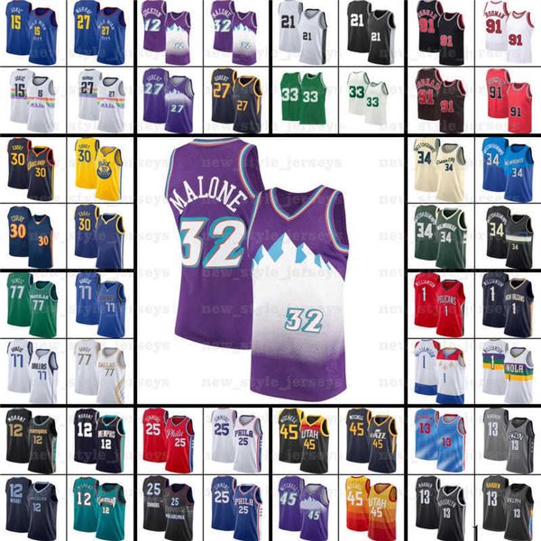 

kevin kyrie harden lillard durant irving butler basketball''nba''jerseys booker dwyane ja luka morant doncic wade kawhi, Black;red