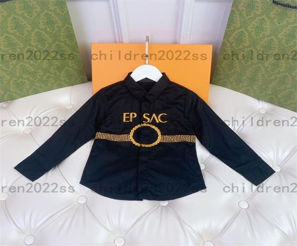

2022ss autumn kids shirts brand designer catwalk blouse long sleeve cotton shirt for boys2981196, White;black