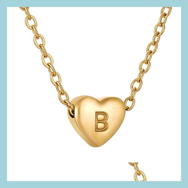 

pendant necklaces alphabet heart shaped pendants necklace for women stainless steel 18k gold plated letter necklaces lobster clasp f dhfpt, Silver