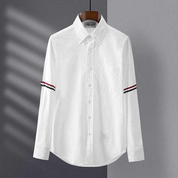 

luxury shirt designer thoms brownns blouse trendy brand tb shirt double sleeve long same style lovers men and women leisure shirts loose cas, White;black