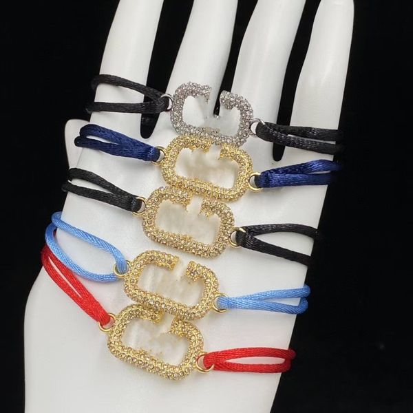 

multi - color letters bracelets rhinestone string fashion accessory women, Golden;silver