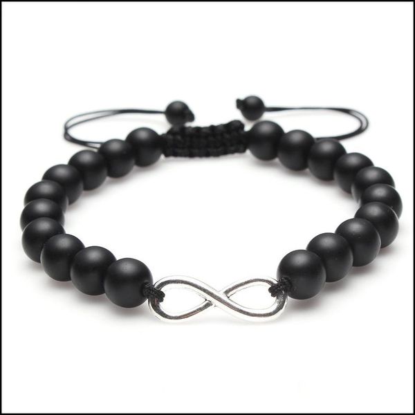 

beaded adjustable bracelets infinity rock turquoise stone beads strands bracelet for women men fashion jewelry will and sandy gift w dhyim, Black