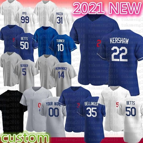 

custom college wear 2020 los new season angeles baseball jersey cody bellinger 22 clayton kershaw 50 mookie betts justin turner mike piazza, Black