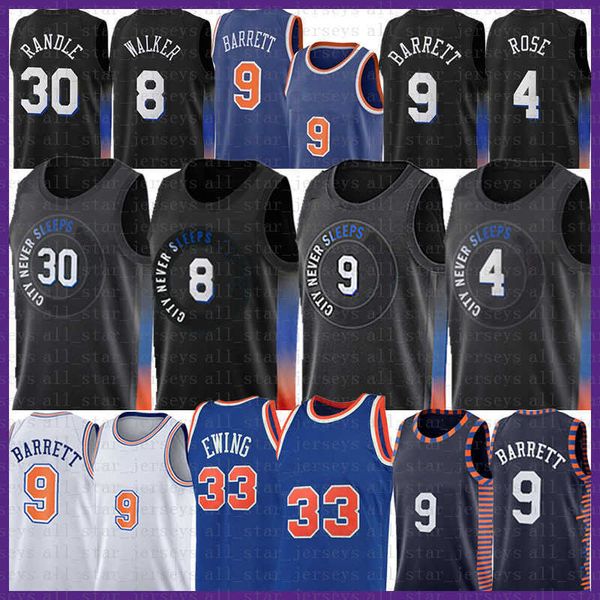 

rj barrett kemba walker basketball''nba''jersey 4 30 9 8 derrick julius mens shirts rose randle patrick ewing vintage ne, Black;red