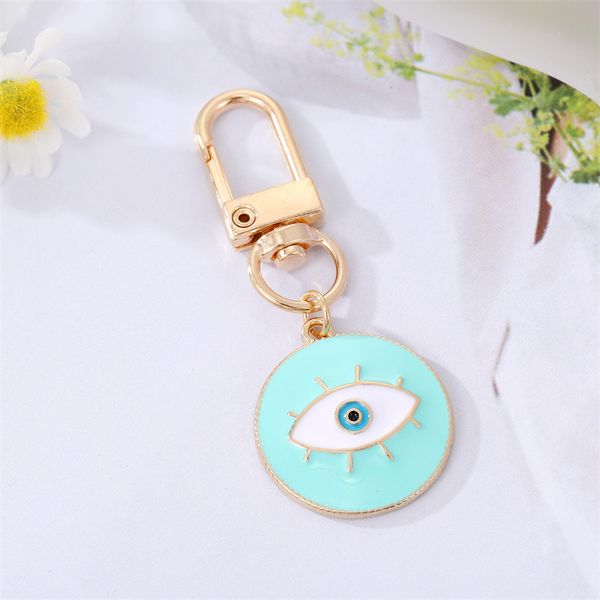 

handmade eyelash evil eye keychains car bag decorate key chain for gift, Silver