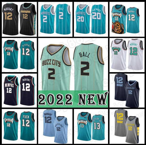 

lamelo 2 ball gordon 20 hayward basketball 12 ja morant hornet jerseys grizzlie 21-22 new season jaren 13 jackson jr.75th anniversary, Black;red