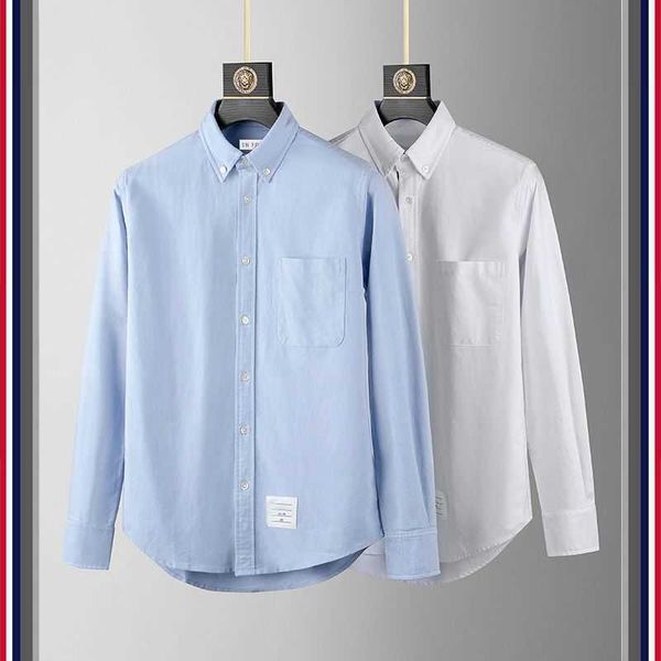 

luxury shirt designer thoms brownns blouse tb fog fashion brand double armband shirt men's cotton casual long sleeve couple leisure shi, White;black