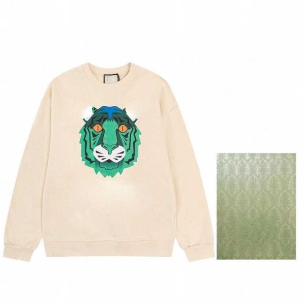 

men's sweater autumn 2022ss new tiger head big print western fashion luxury pure cotton couple shirt, Black