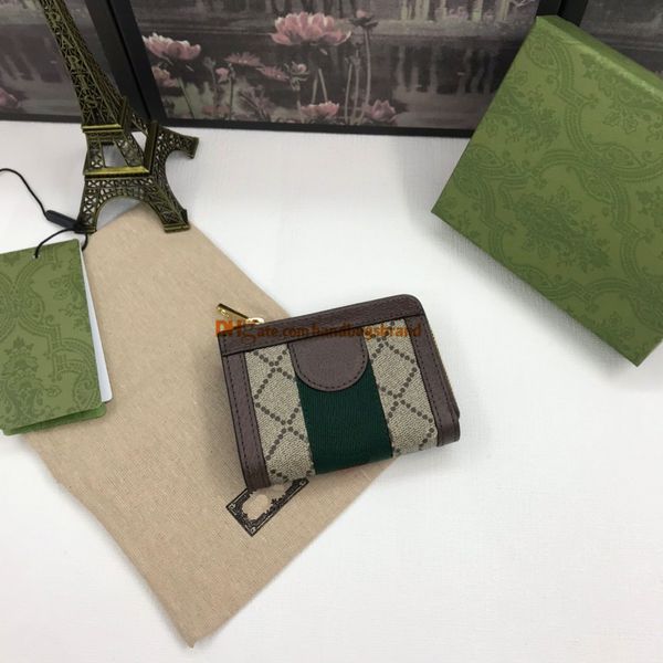 

644333 italy ophidia card holders men double g cardholder luxury designer real leather retro mini bank card bag zero wallet gift box size 11, Brown;gray