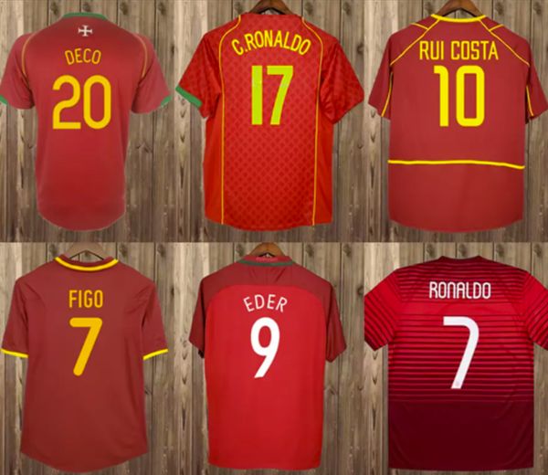 

men's tracksuits 1998 1999 portugal rui costa figo mens retro soccer jerseys 10 12 nani r. meireles deco eder home red away white footb, Gray