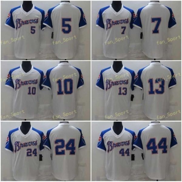 

custom college wear mens 5 freddie an baseball jerseys 7 dansby swanson 10 chipper jones 13 ronald acuna jr 24 deion sanders 44 hank aa, Black