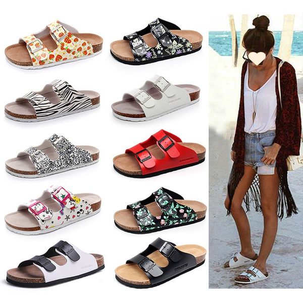 

new summer cork slipper flip flops beach sandals wholesale women mixed color casual slides shoes flat platform sandals, Black