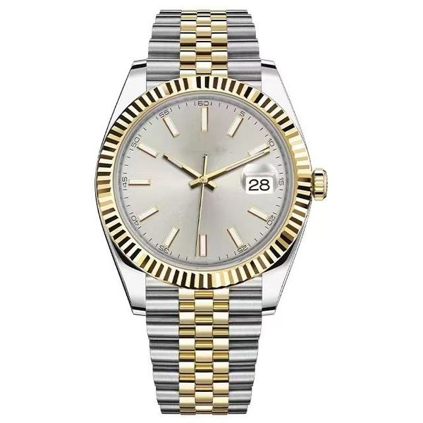 

mens watch automatic mechanical sapphire glass multifunction watches 41mm stainless steel strap gold wristwatch ceramic case lifewaterproof, Slivery;brown