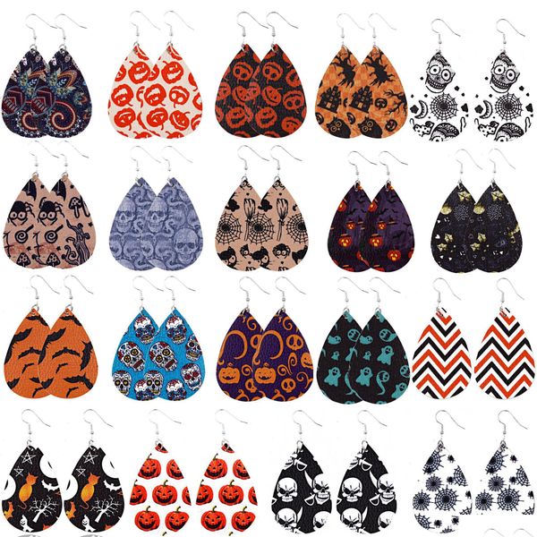 

dangle chandelier halloween easter leather earrings tear drop dangle chandeliers pumpkin skl design pattern print ear hook earings dhclu, Silver