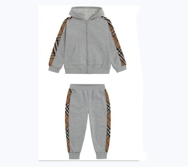 

spring autumn baby boys tracksuits sportswear kids clothing sets boy casual set cotton children plaid hoodies pants joggers 38 ye6627622, White
