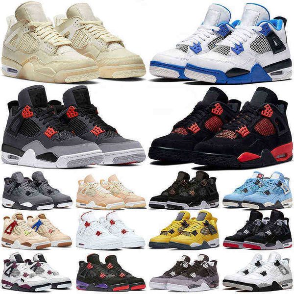 

mens women outdoor shoes 4s jumpman university blue fire red 4 black cat bred white cement royalty metallic thunder men athletic