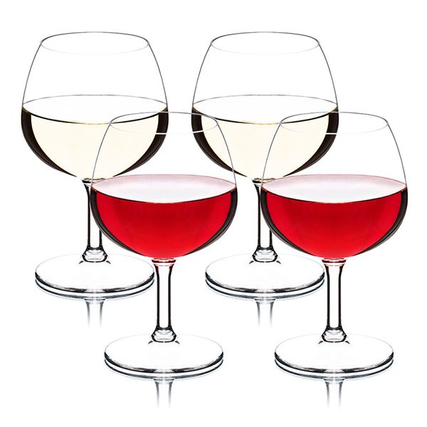 

4 Pcs Tritan Material Transparent Plastic Wine Glass Goblet Juice Cup Unbreakable 220ml PARTY Champagne tail