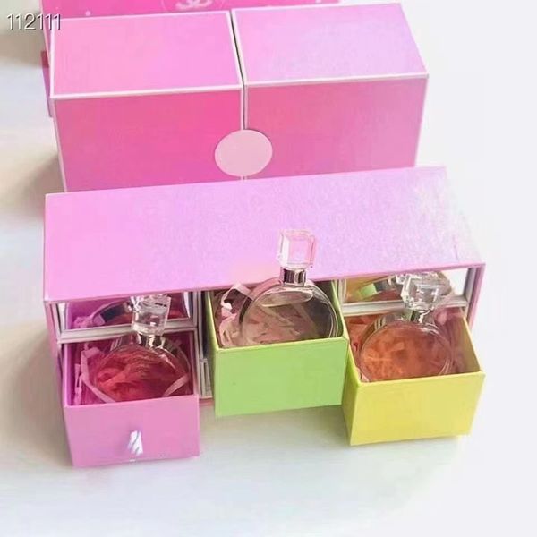 

festival gift perfume 3pcs set incense scent fragrance lady 7.5ml no.5 pairs eau tendre fraiche mademoiselle perfumes kit for woman glass bo
