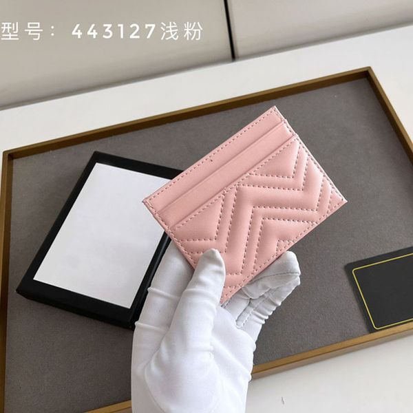 

leather lady credit holder coins wallet cardholder classic brands fashion women mini luxurys designers bussiness card case cover with box 44, Red;black