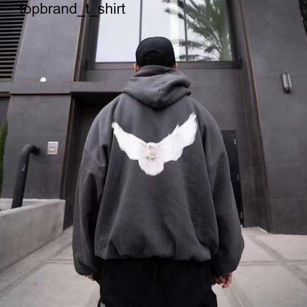 

men's hoodies designer sweatshirts kanyess three parties named peace worn out printed sweater loose fashion streetwear hoodie, Black