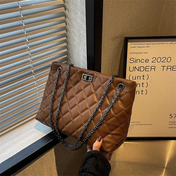 

handbag fashionable lingge 2022 women's casual large capacity one shoulder tote bag