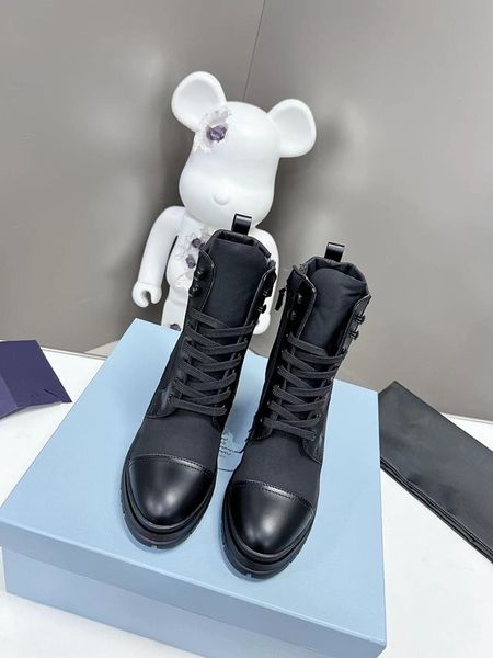 

2023 designers women boots tall high platform boots style brown leather biker boot round toe 0713, Black