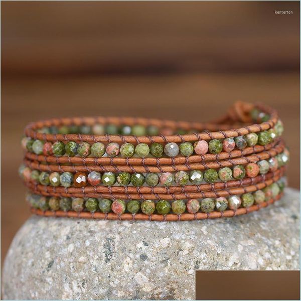 

charm bracelets charm bracelets premium women wrap bead bracelet handmade natural stones 3x leather fancy femme dropship kent22 drop dhz9f, Golden;silver