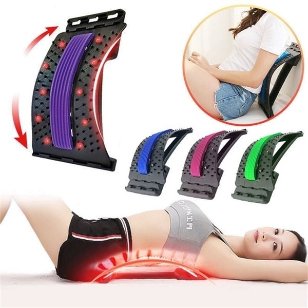 

back massager magnetotherapy multilevel adjustable stretcher waist neck fitness lumbar cervical spine support pain relief 221109