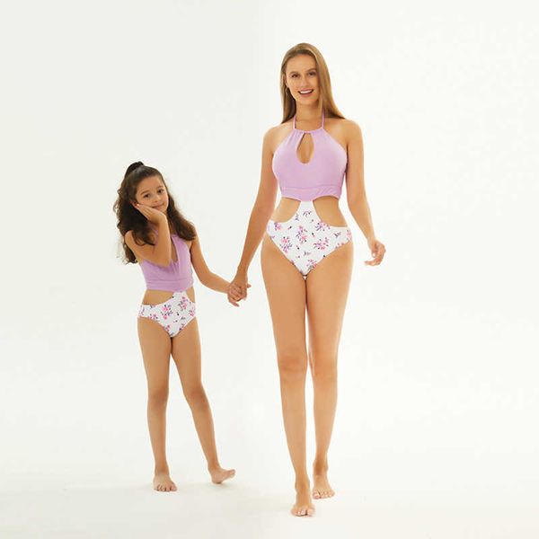 

new swimwear women's parent-child conservative bikini triangle mother and daughter, White;black
