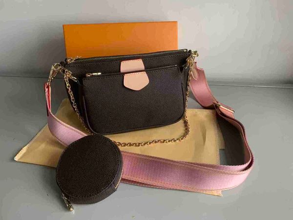 

designer bag handbag purse crossbody genuine ladies leather 3 pcs flower shoulder bags the plane box slants across the travel