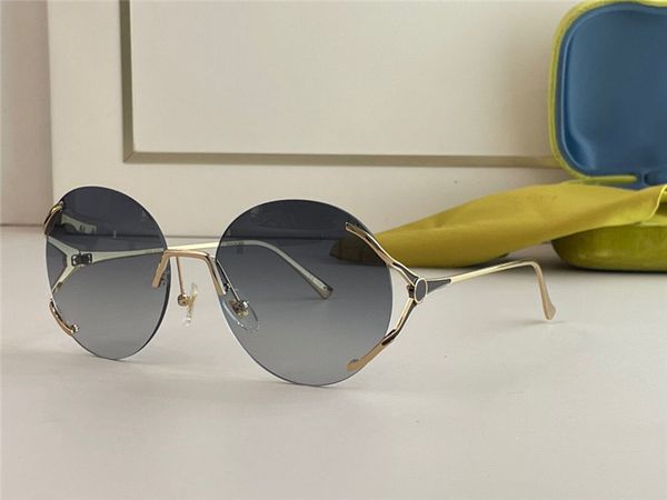 

new fashion design sunglasses 0645s round rimless frame popular and simple style versatile outdoor uv400 protection glasses, White;black