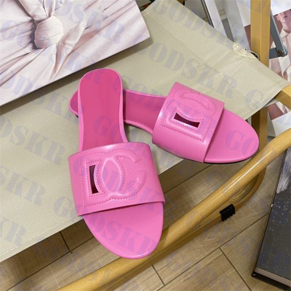 

brand slippers leather flats shoes for women letter logo sandals high end women slipper much colors, Blue;gray