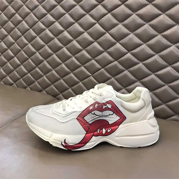 

casual shoes mens sneakers trainers chaussures shoe vintage leather increase platform leisure rhyton multicolor women sneaker 35-46 2har, Black