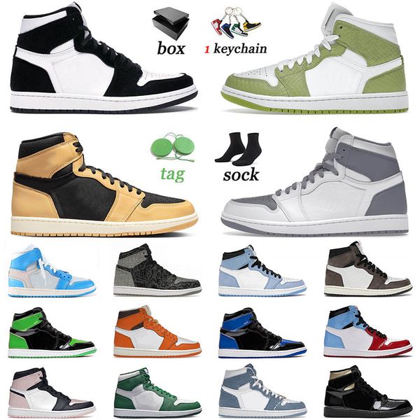 

2022 arrival mens basketball shoes 1 1s jumpman twist stealth jorden1s heirloom grey fog men women gorge green bred patent sneakers big size