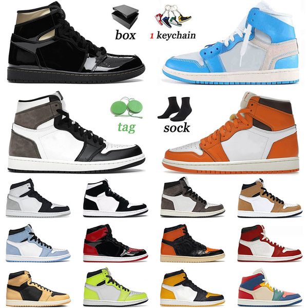 

2023 arrival with box men basketball shoes 1 1s jumpman black gold university blue dark mocha starfish twist for mens women trainers sneaker