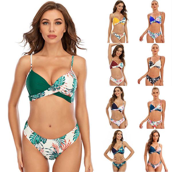

new printed bikini split swimsuit for women women's clothing, White;black