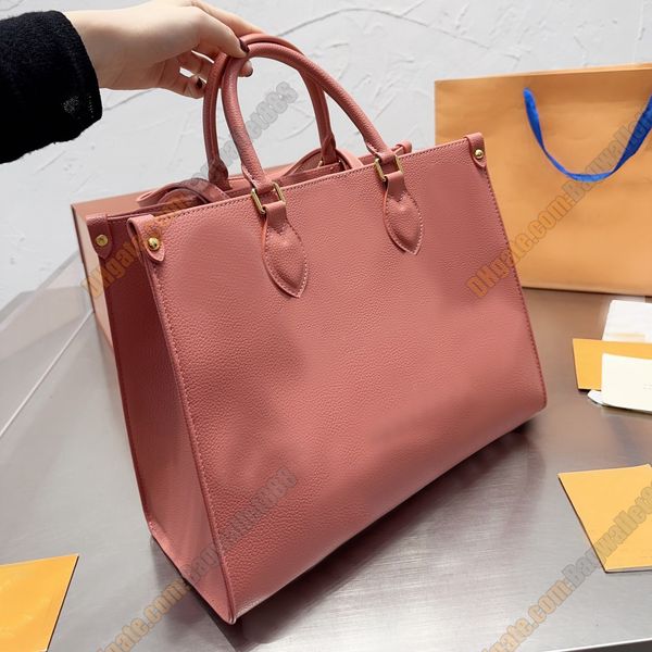 

women designers totes bags luxurys ladies shopping handbag onthego shouder crossbody bag pink genuine leather white floral print meduim fema