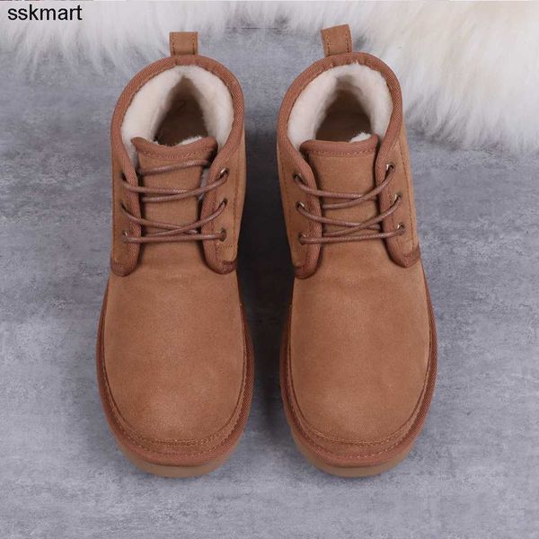 

australia designer aus snow boots women's henan u family lace up cotton shoesclassic short platform ankle boots snow boot, Black
