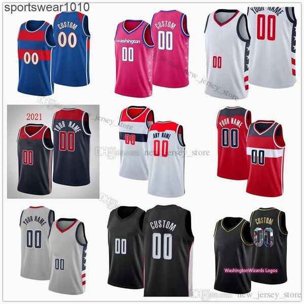 

custom custom printed 2022 new city pink basketball 8 rui hachimura jerseys 4 ish smith 9 deni avdija 24 corey kispert 19 raul neto daniel g, Black;red