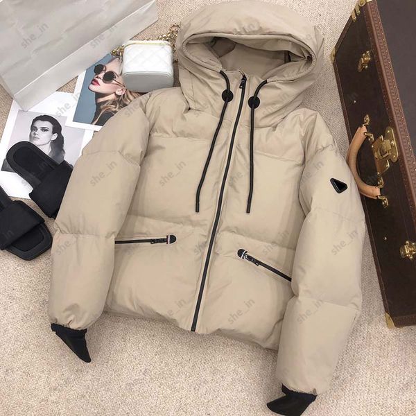 

womens down coat mens fashion puffer jackets winter warm hooded parka coats women classic pattern outerwear stylish short windproof jacket, Black