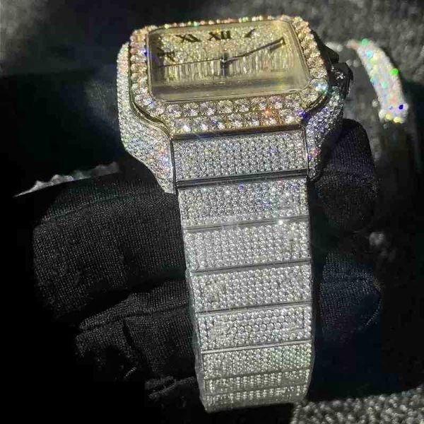 

other watches wristwatches star wristwatches rose gold mixed sier large diamond roman numerals luxury miss square mechanical mens ici, Slivery;brown