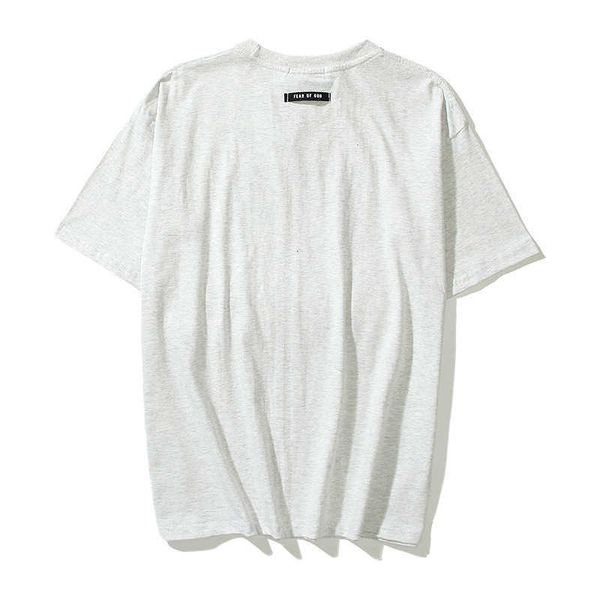 

men's t-shirt fashion fog cotton designer esenti bear 7th season 7 mainline baseball flocking printing league short sleeve oversize bor, Black