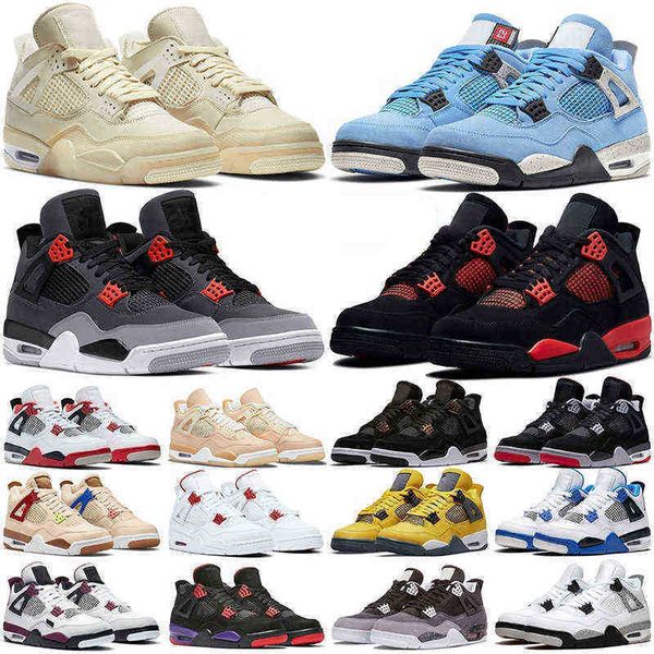

men women outdoor shoes jumpman 4s 4 red thunder desert moss taupe haze university blue white oreo black cat green glow mens trainers