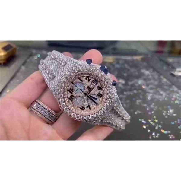 

2023wristwatches 2023 new quartz movement custom arabic numeral dial vvs1 gia diamond men's ladi jewelry watchw8t2odf4, Silver