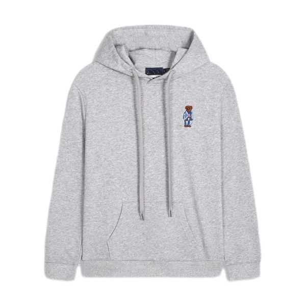 

wholesale 2028 men's hoodies winter new polos high end casual fashion men's bear embroidery hooded zipper set 100% cotton s-2xl, Black