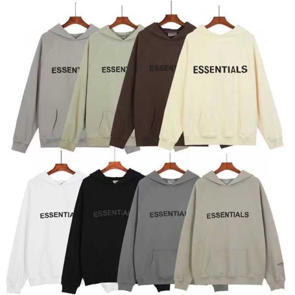 

thread men's hoodie eentail sweathirt eential deigner sweater gallerye print double chet letter high street looe cotton pluh coat hoode, Black