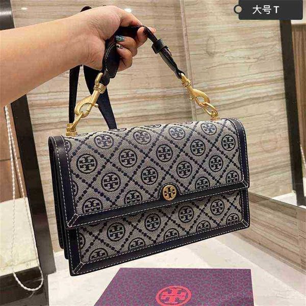 

leather torysburchs designer bags luxurys wild women's canvas 2022 old flower messenger small square double t single shoulder organ jac