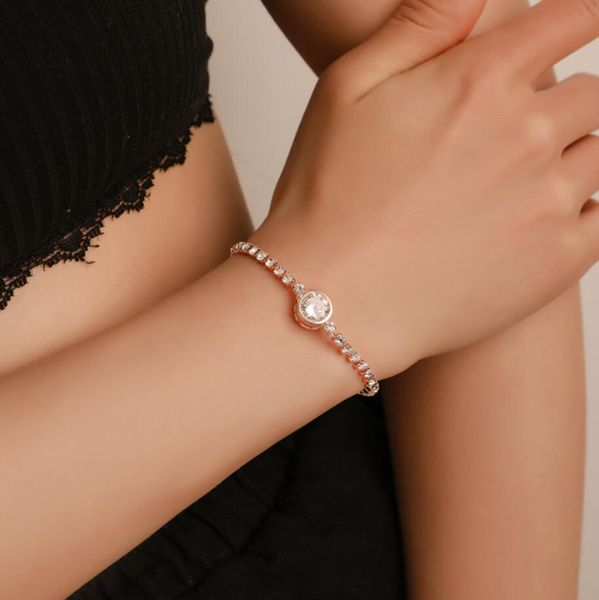 

luxury inlaid zircon adjustable bracelets for women summer dress jewelry accessories versatile korean bracelet new, Golden;silver